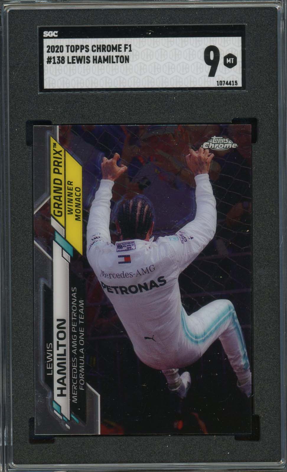 Lewis Hamilton 2020 Topps Chrome F1 Card #138 Graded SGC 9