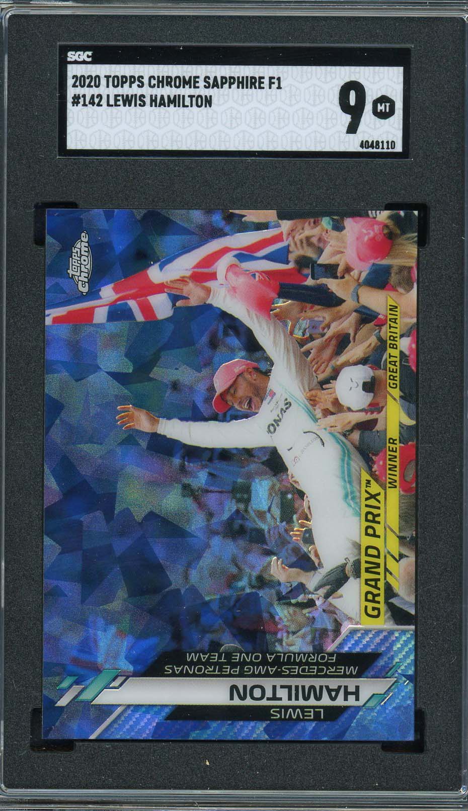 Lewis Hamilton 2020 Topps Chrome Sapphire F1 Card #142 Graded SGC 9 Lewis Hamilton 2020 Topps Chrome Sapphire F1 Card #142 Graded SGC 9