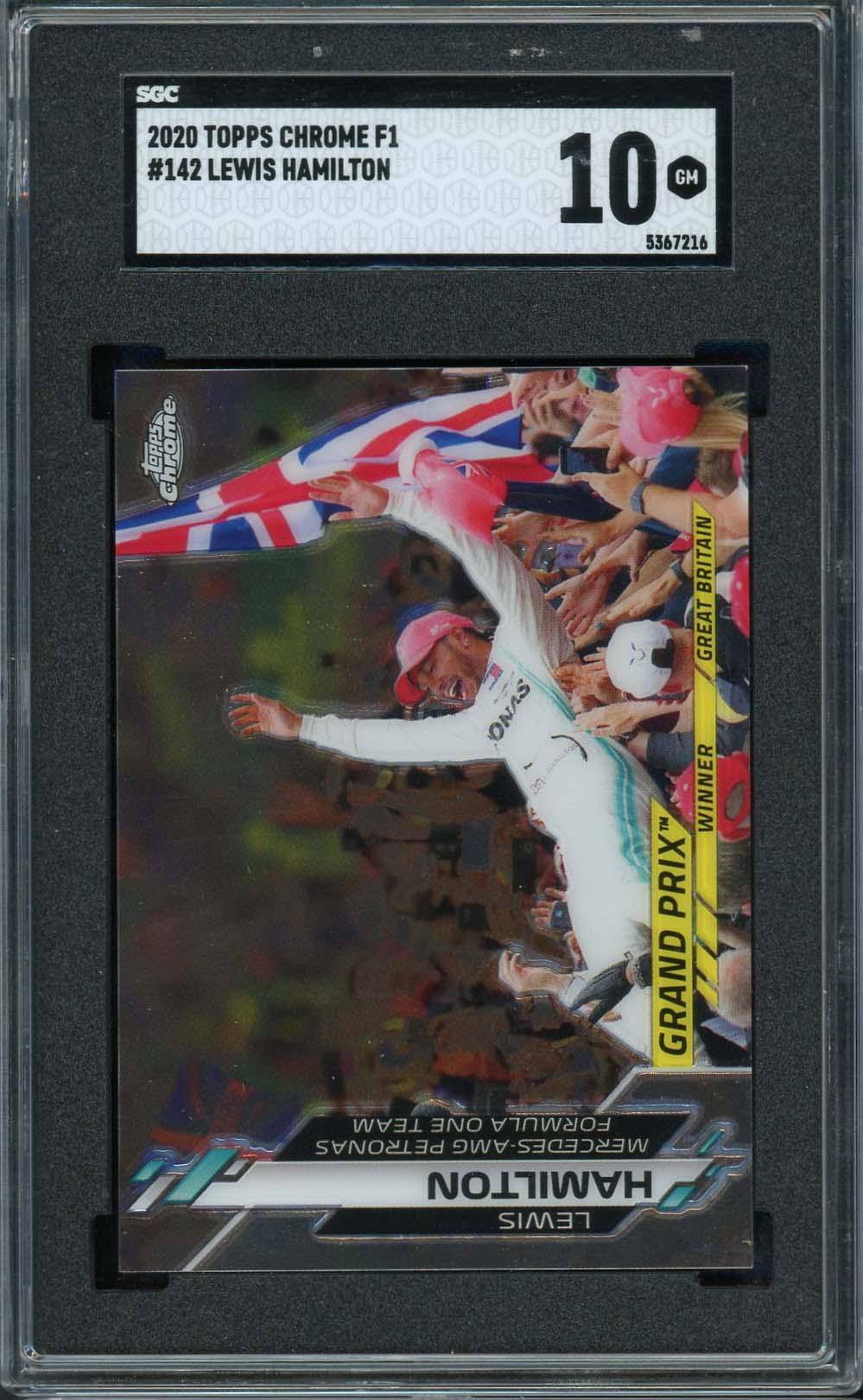 Lewis Hamilton 2020 Topps Chrome F1 Card #142 Graded SGC 10