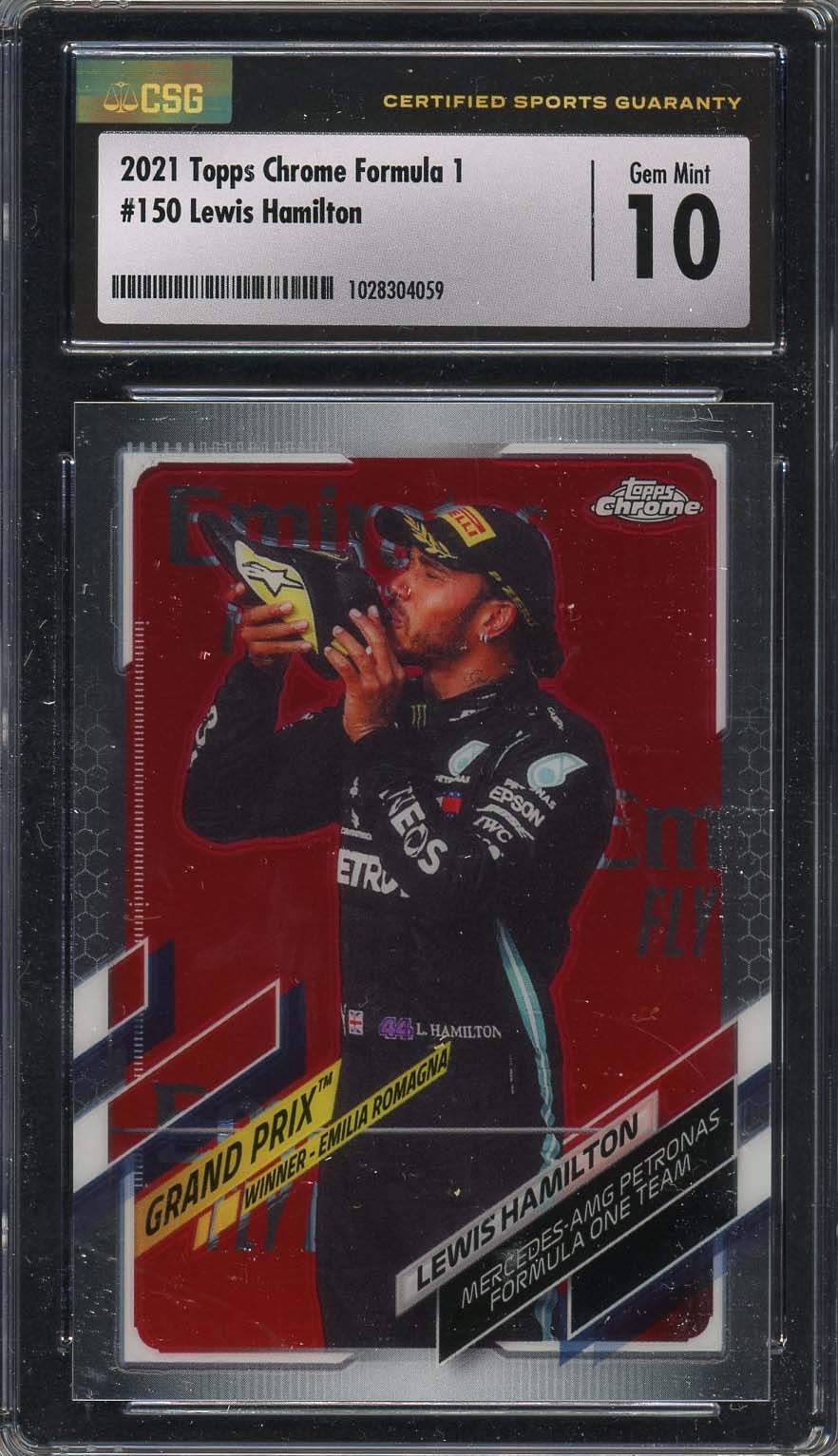 Lewis Hamilton 2021 Topps Chrome Formula 1 Racing Card #150 Graded CSG 10 Lewis Hamilton 2021 Topps Chrome Formula 1 Racing Card #150 Graded CSG 10