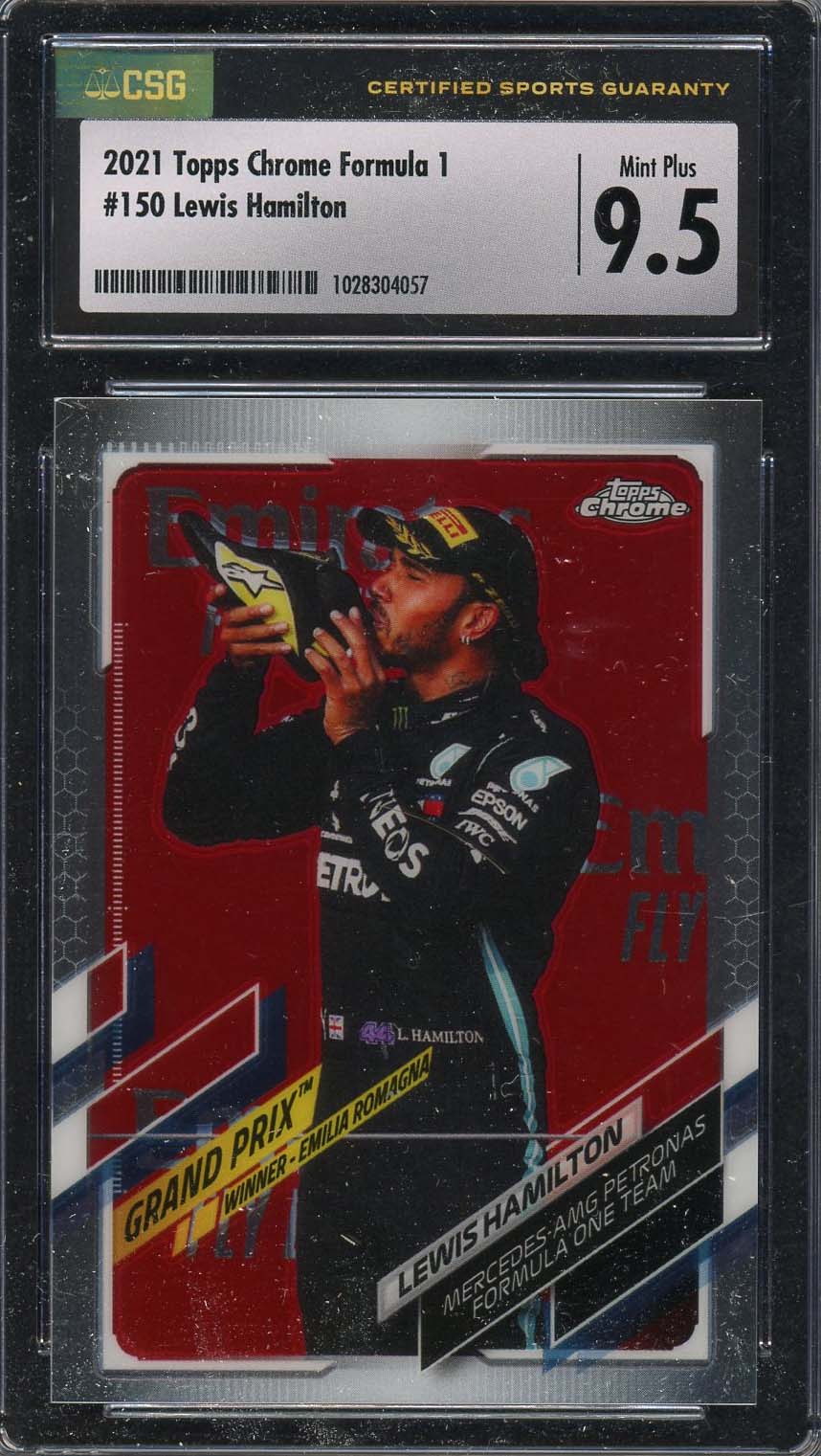 Lewis Hamilton 2021 Topps Chrome Formula 1 Racing Card #150 Graded CSG 9.5 Lewis Hamilton 2021 Topps Chrome Formula 1 Racing Card #150 Graded CSG 9.5