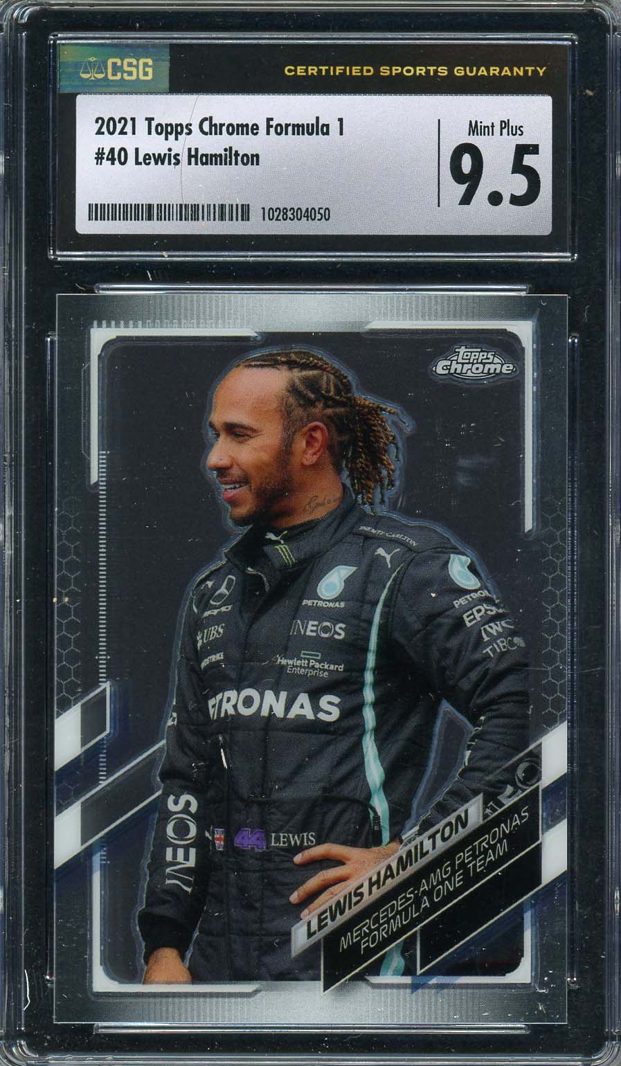 Lewis Hamilton 2021 Topps Chrome Formula 1 Racing Card #40 Graded CSG 9.5