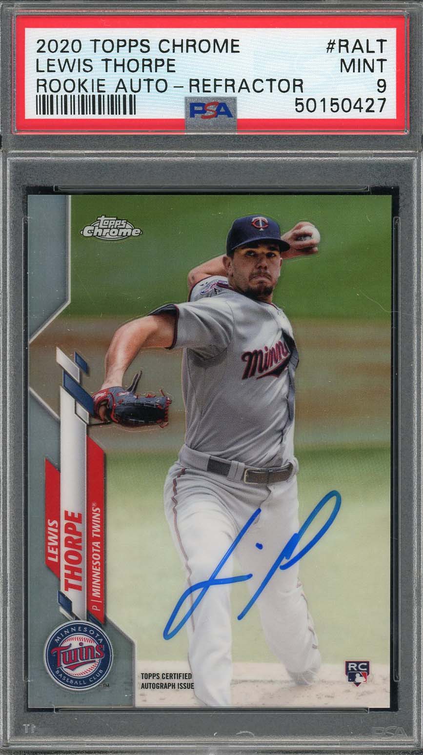 Luis Thorpe 2020 Topps Chrome Rookie Auto Refractor Card #RALT Graded PSA 9 /499