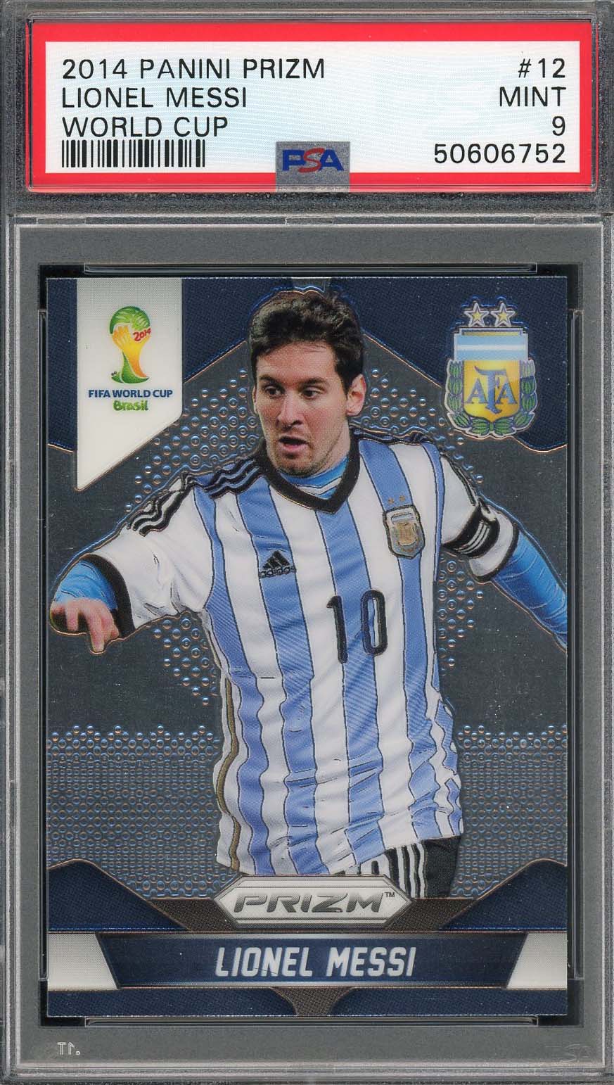 Lionel Messi 2014 Panini Prizm World Cup Card #12 PSA 9 Lionel Messi 2014 Panini Prizm World Cup Card #12 PSA 9