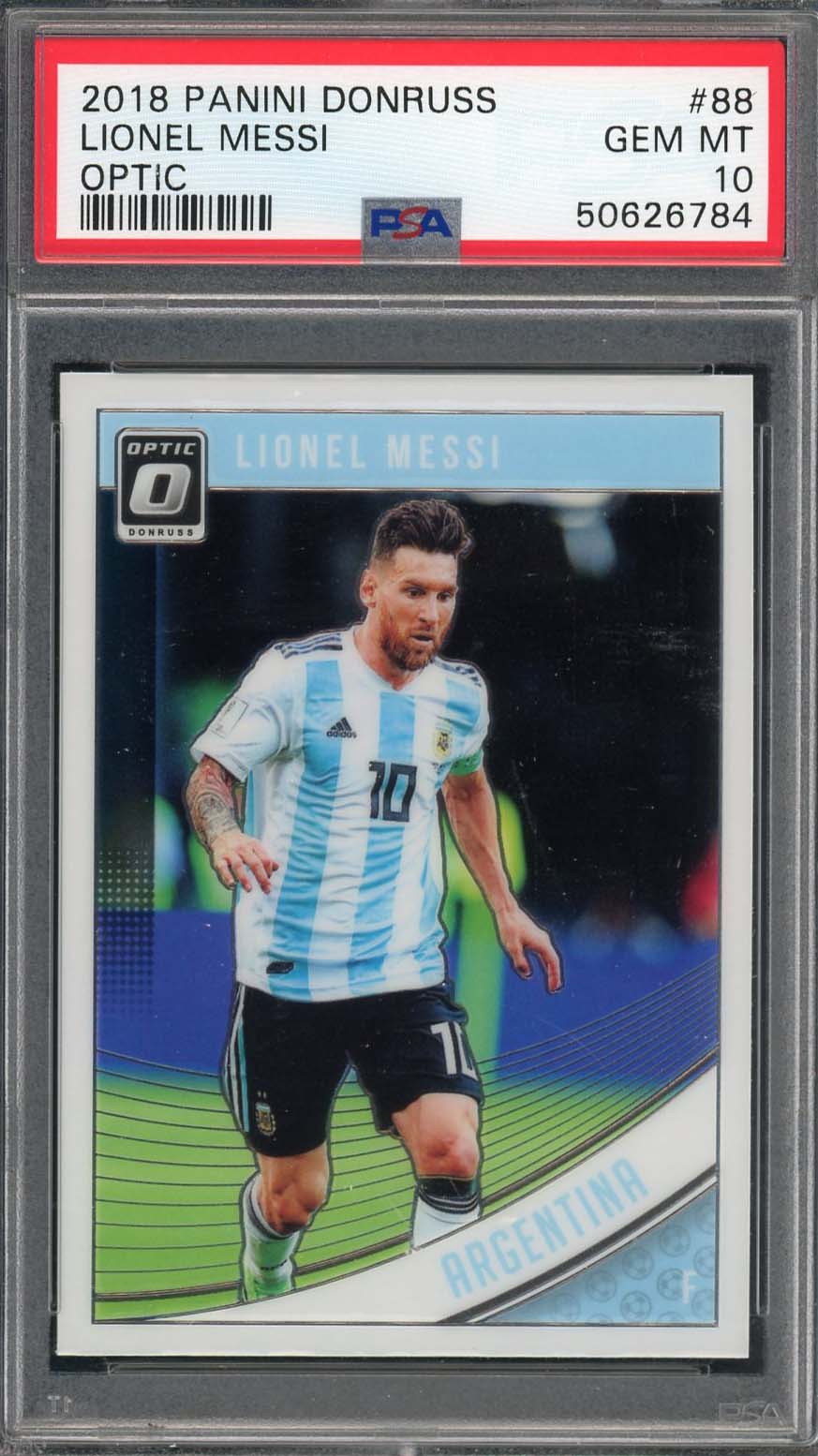 Lionel Messi 2018 Panini Donruss Optic Soccer Card #88 Graded PSA 10 Lionel Messi 2018 Panini Donruss Optic Soccer Card #88 Graded PSA 10