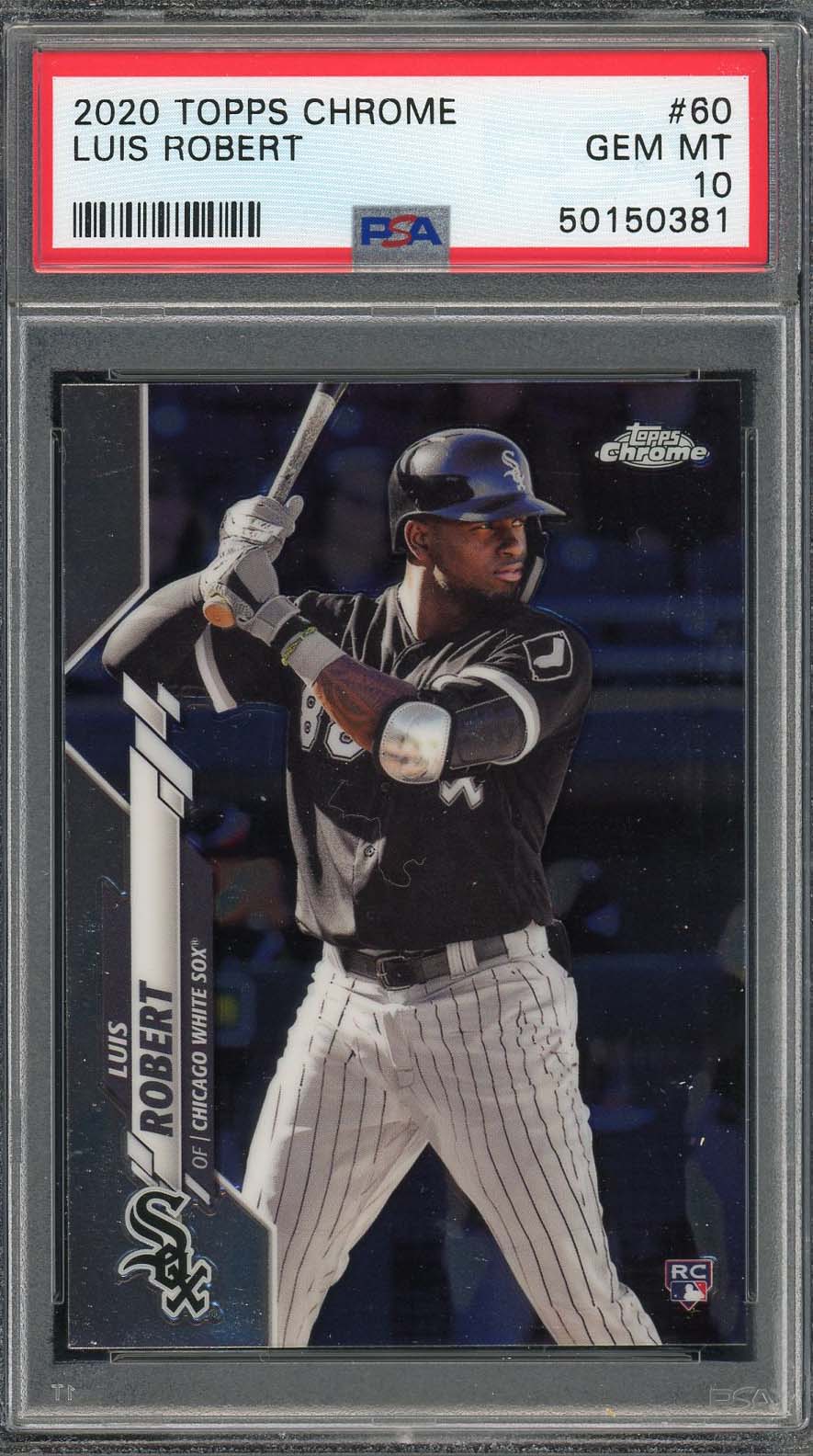 Luis Robert 2020 Topps Chrome Baseball Rookie Card RC #60 Graded PSA 10