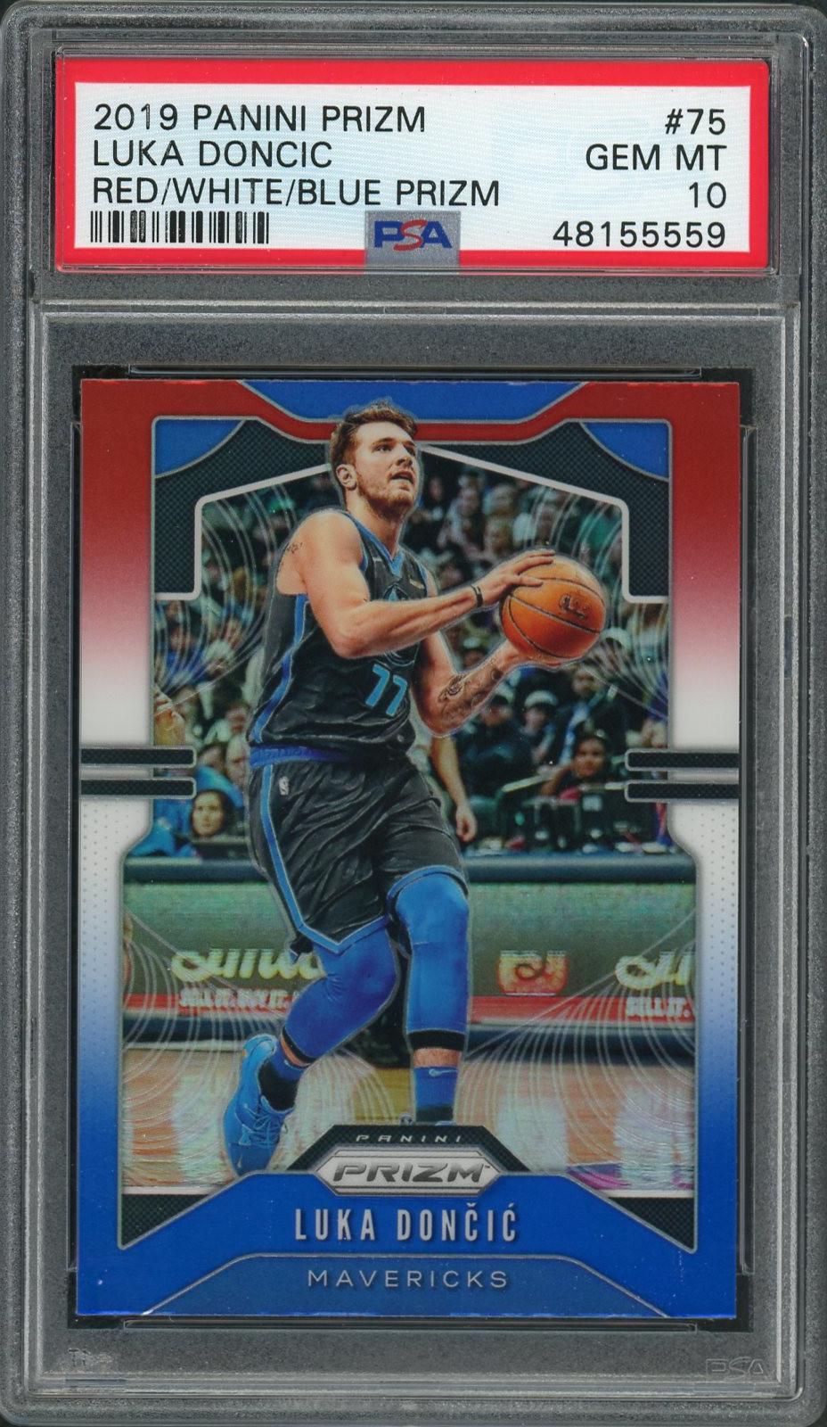 Luka Doncic 2019 Panini Prizm Red White Blue Basketball Card #75 Graded PSA 10
