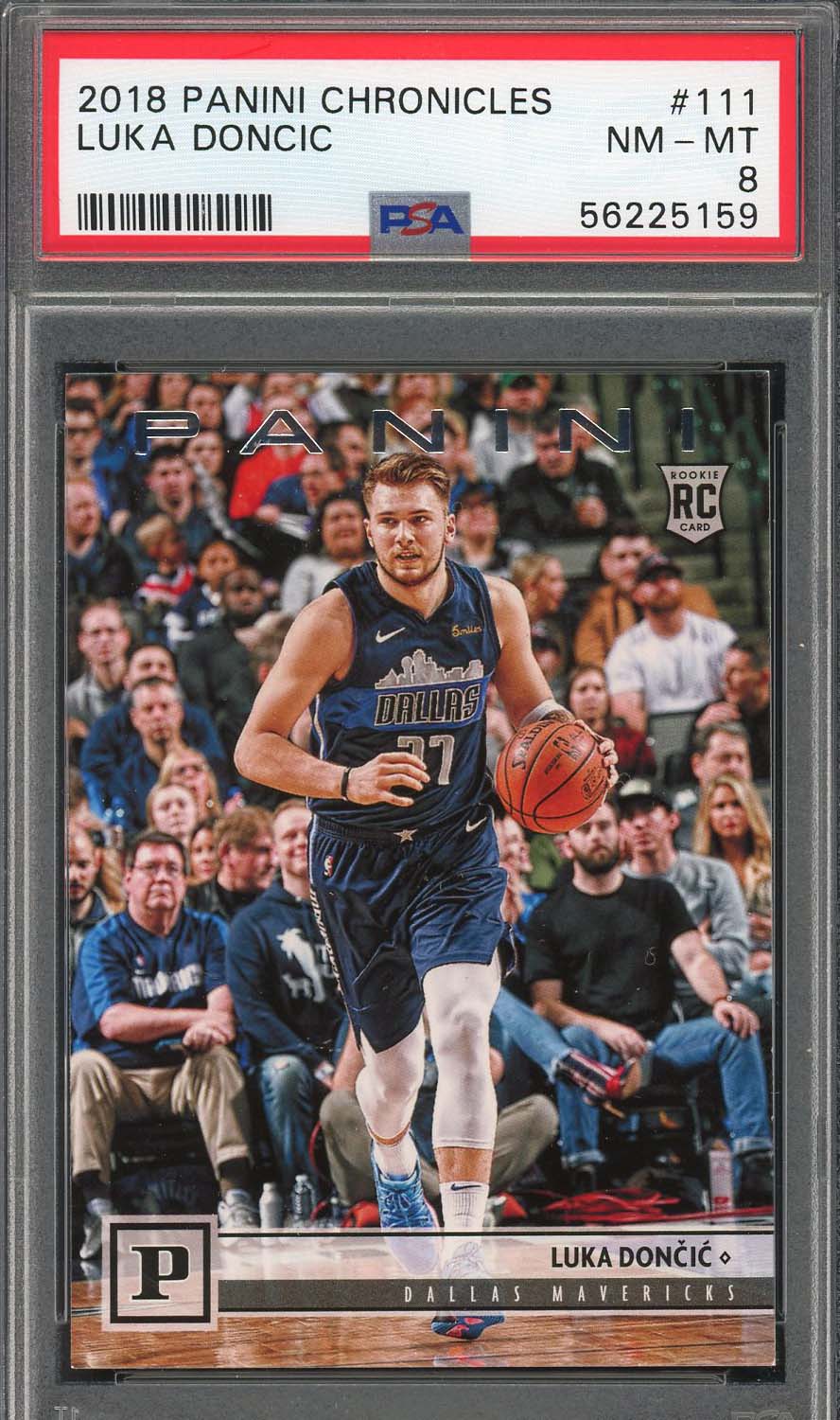 Luka Doncic 2018 Panini Chronicles Basketball Rookie Card RC #111 Graded PSA 8