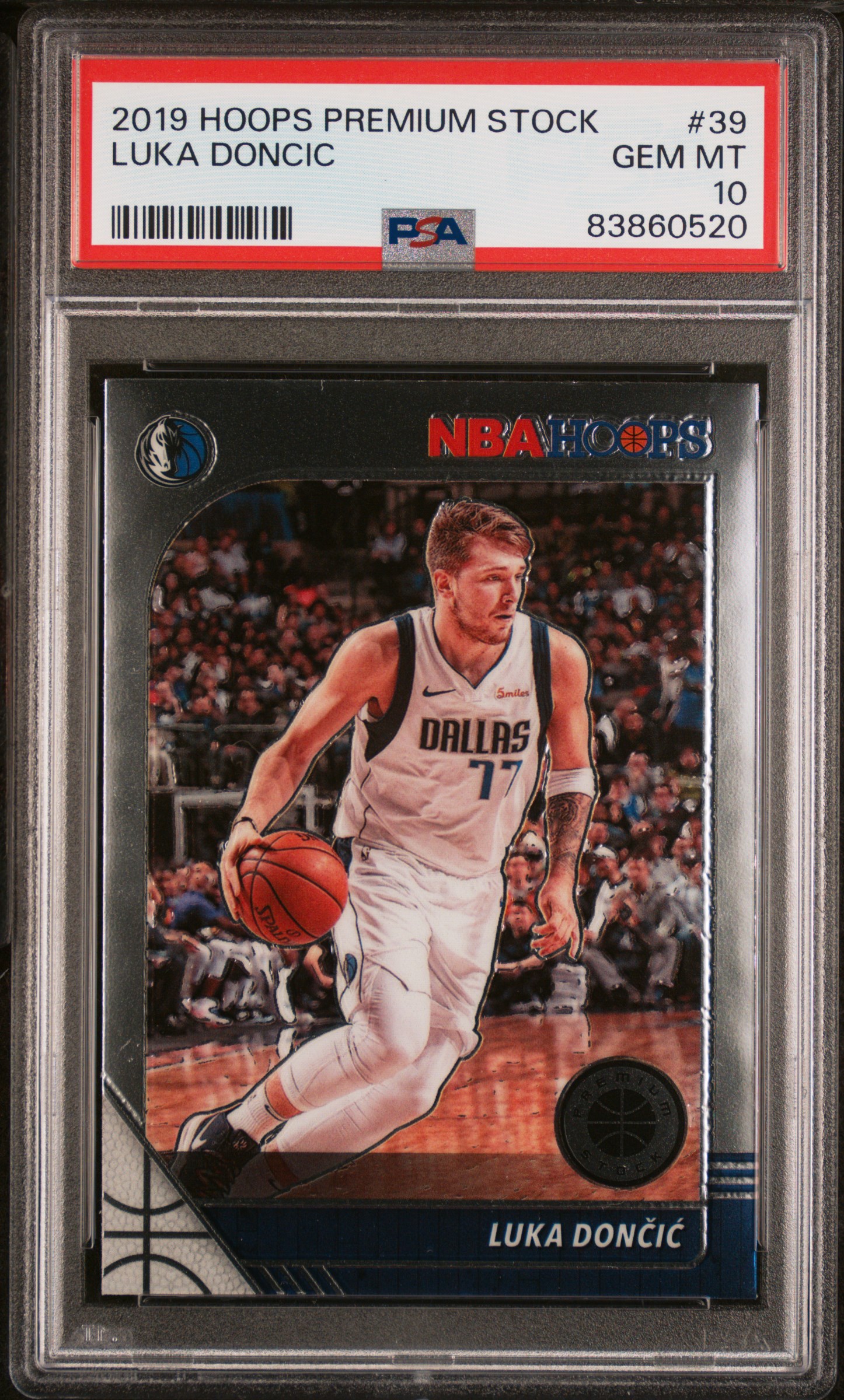 Luka Doncic 2019 Panini Hoops Premium Stock Basketball Card #39 Graded PSA 10