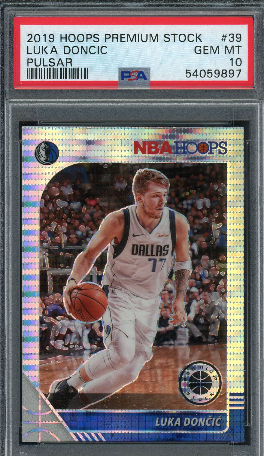 Luka Doncic 2019 Panini Hoops Premium Stock Pulsar Card #39 Graded PSA 10