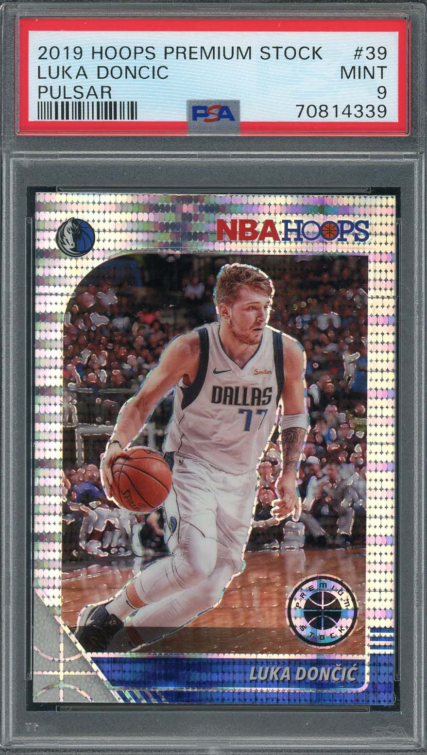 Luka Doncic 2019 Panini Hoops Premium Stock Pulsar Card #39 Graded PSA 9
