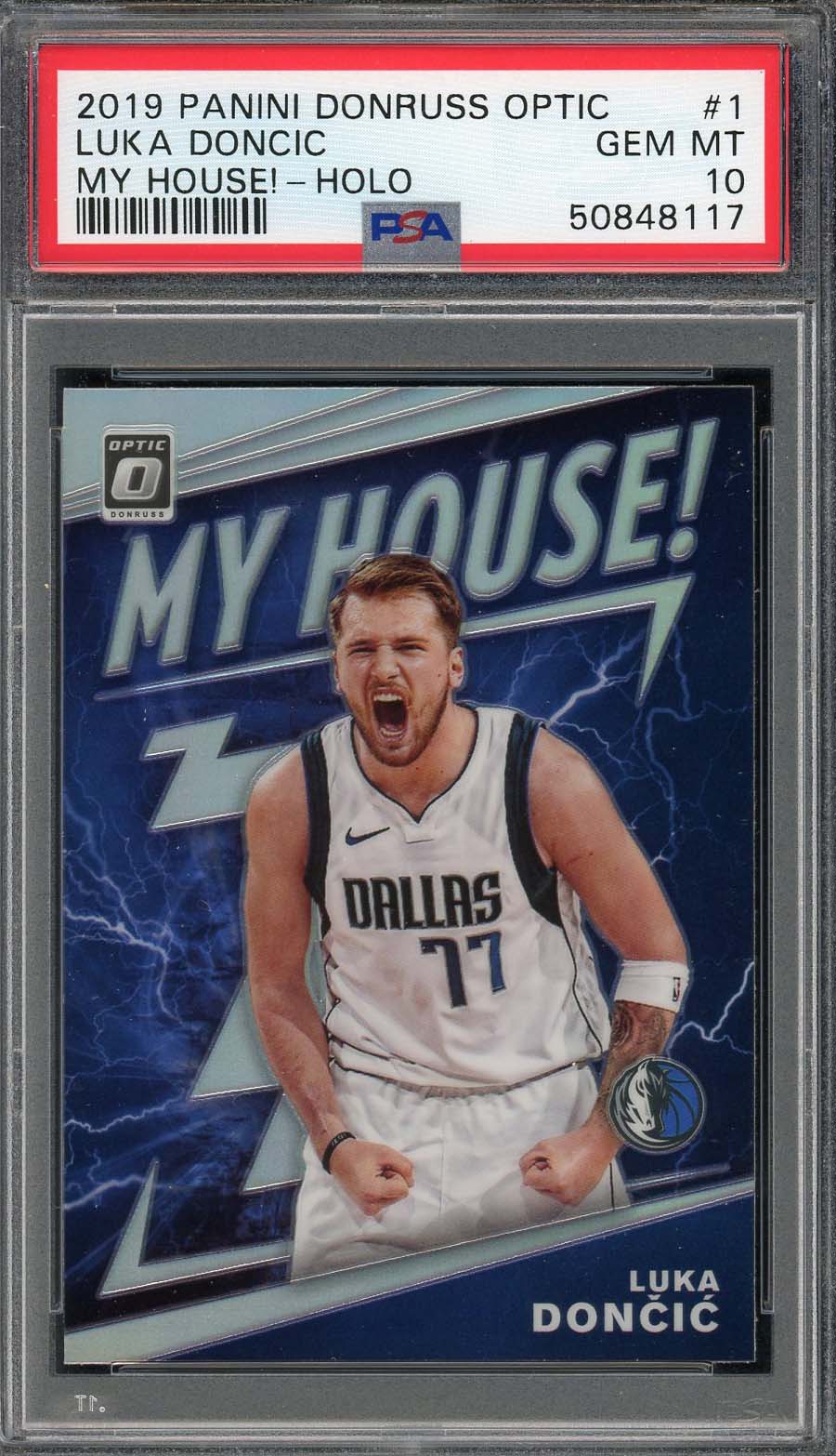 Luka Doncic 2019 Panini Donruss Optic My House! Hologram Card #1 PSA 10 Luka Doncic 2019 Panini Donruss Optic My House! Hologram Card #1 PSA 10