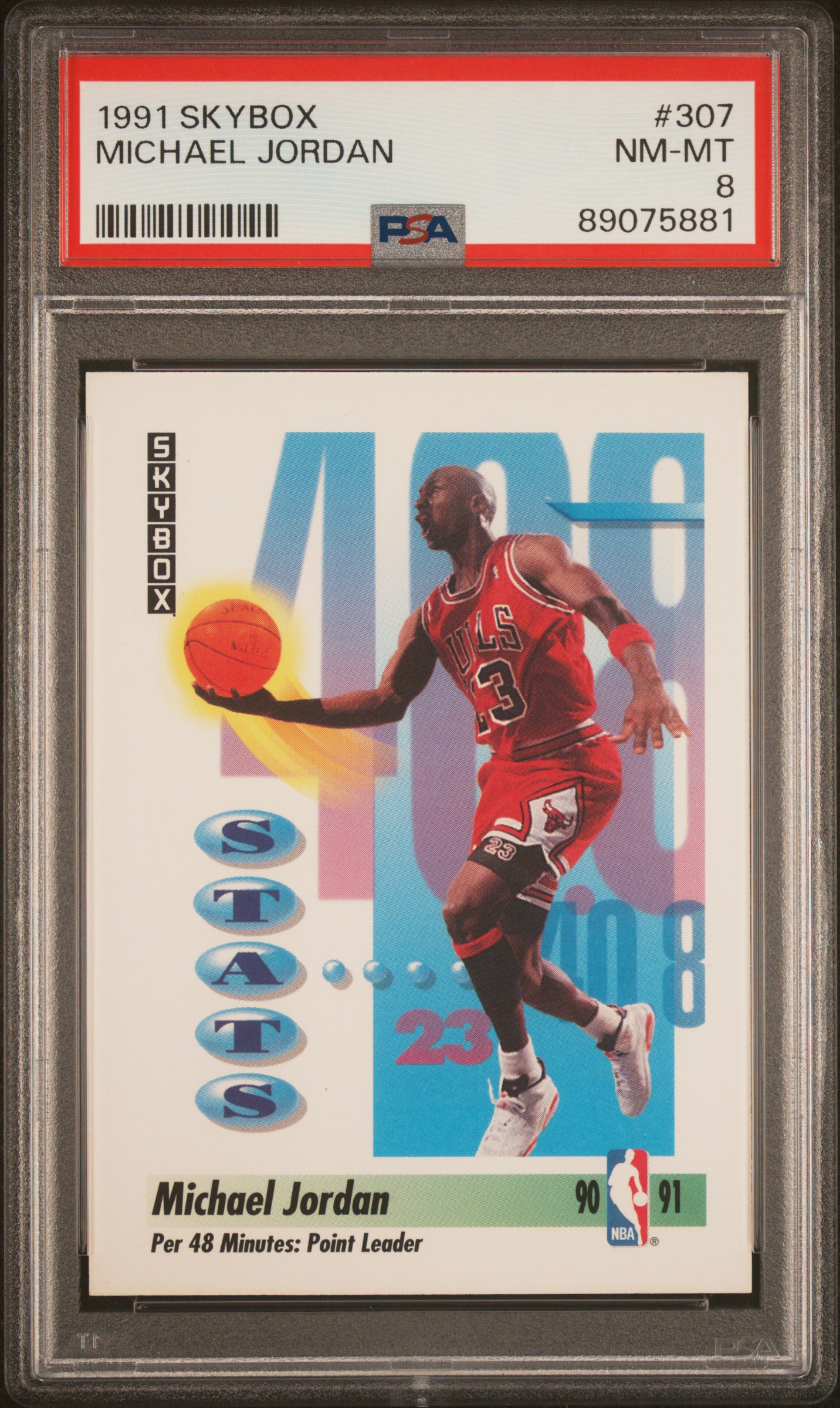 Michael Jordan 1991 Skybox Basketball Card #307 Graded PSA 8 Michael Jordan 1991 Skybox Basketball Card #307 Graded PSA 8
