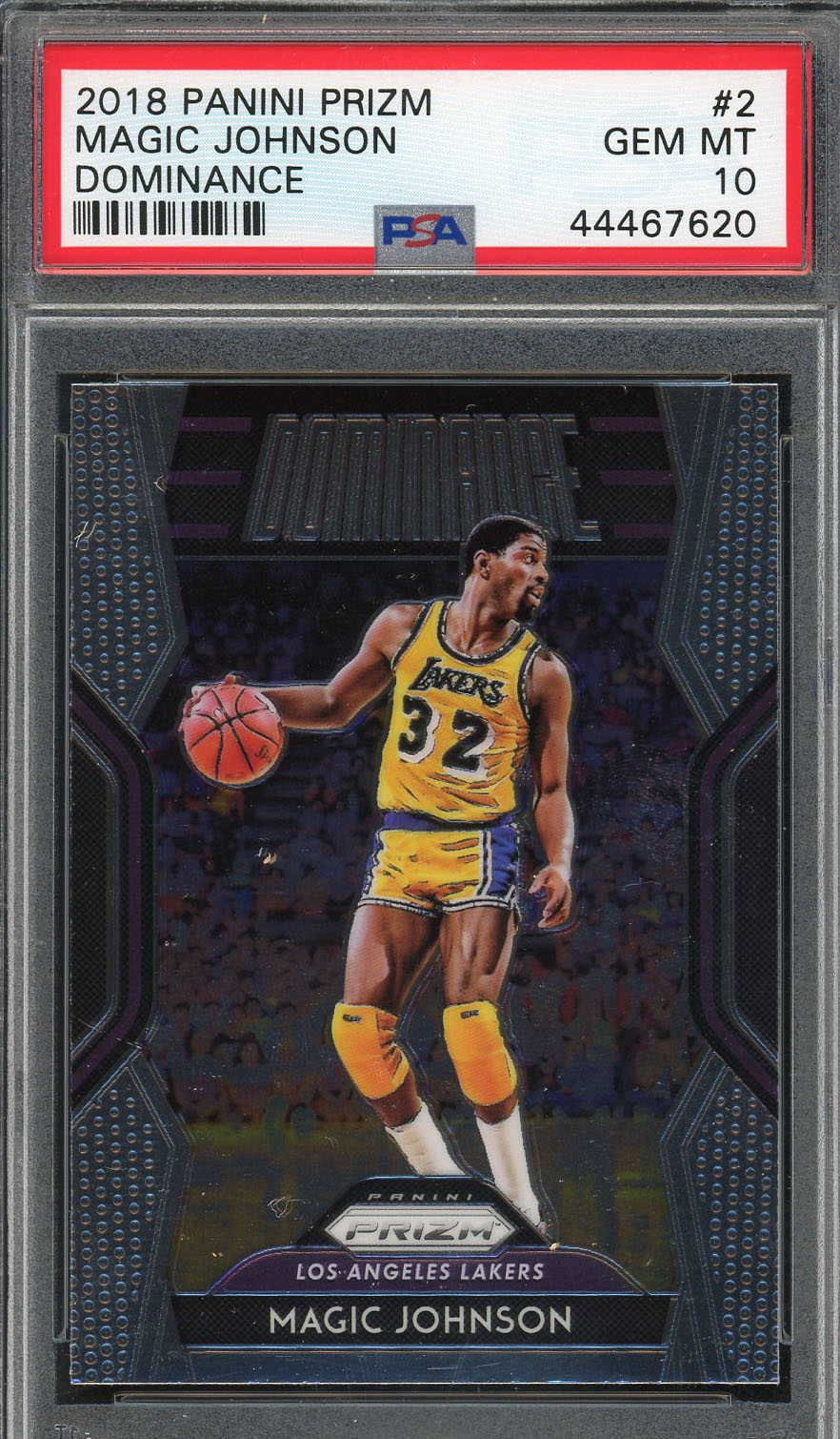 Magic Johnson 2018 Panini Prizm Basketball Card #2 Graded PSA 10 GEM MINT