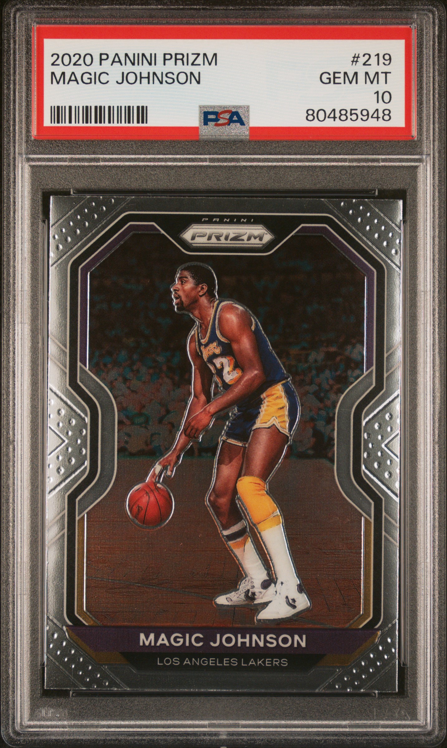 Magic Johnson 2020 Panini Prizm Basketball Card #219 Graded PSA 10