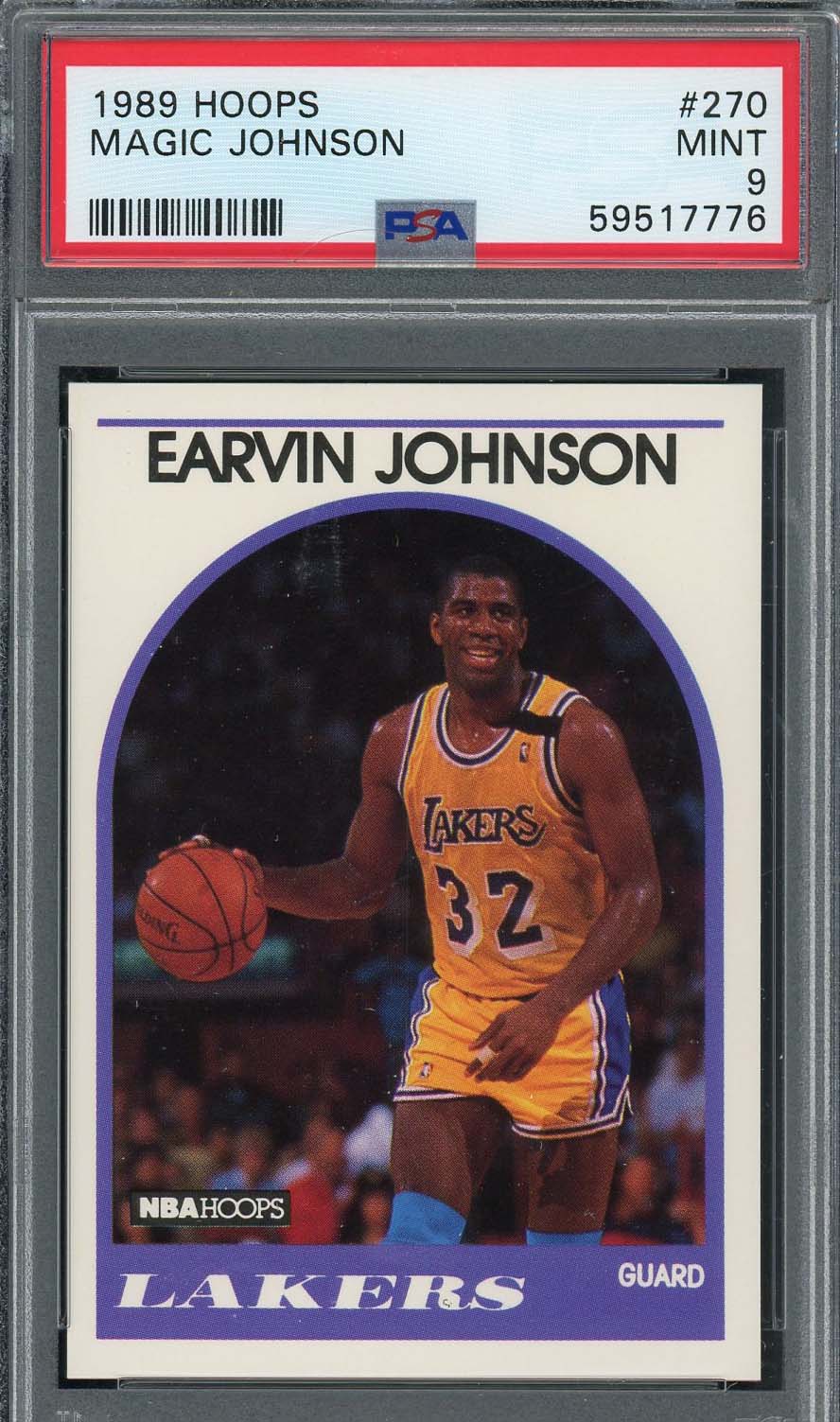Magic Johnson 1989 Hoops Basketball Card #270 Graded PSA 9