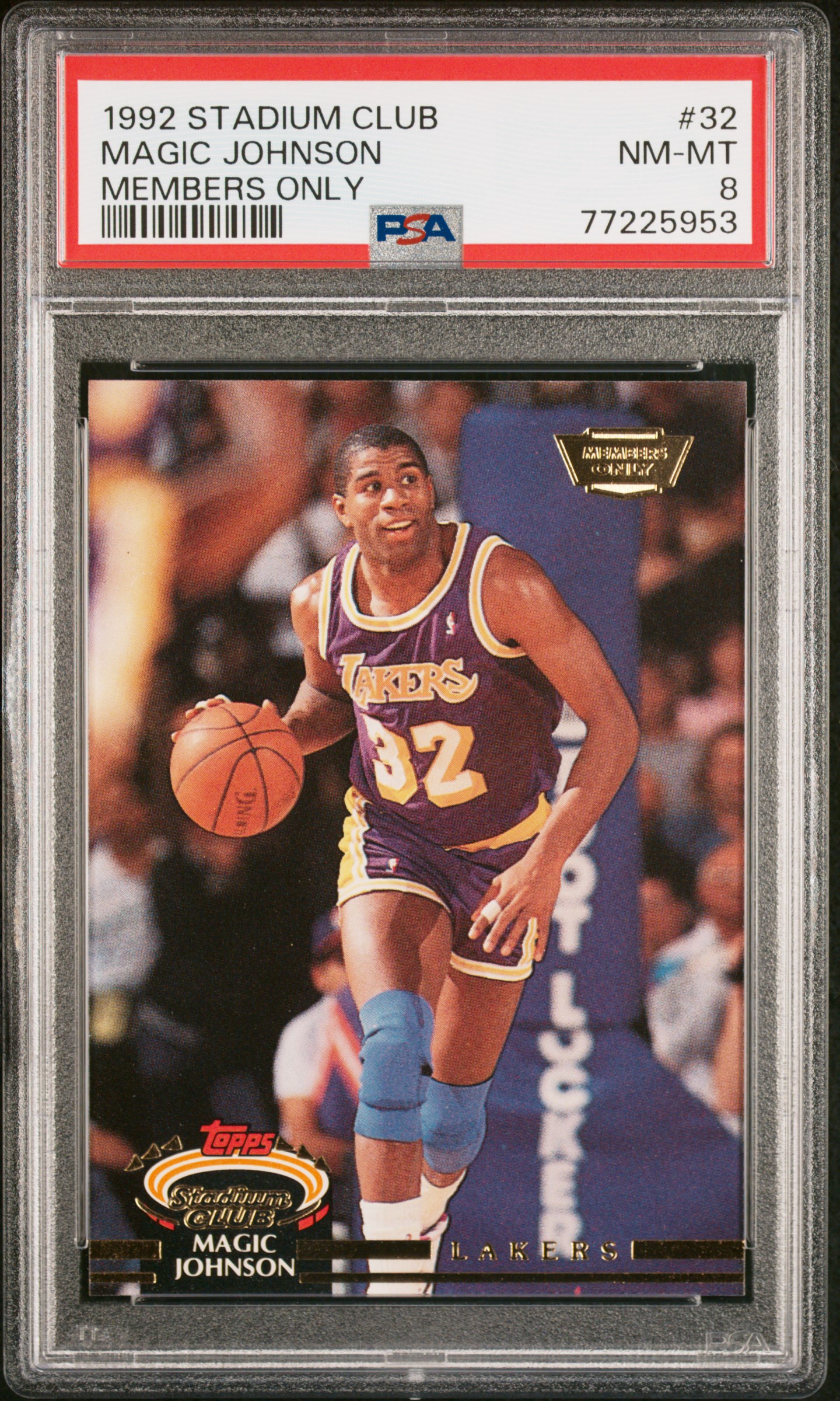 Magic Johnson 1992 Topps Stadium Club Members Only Card #32 Graded PSA 8