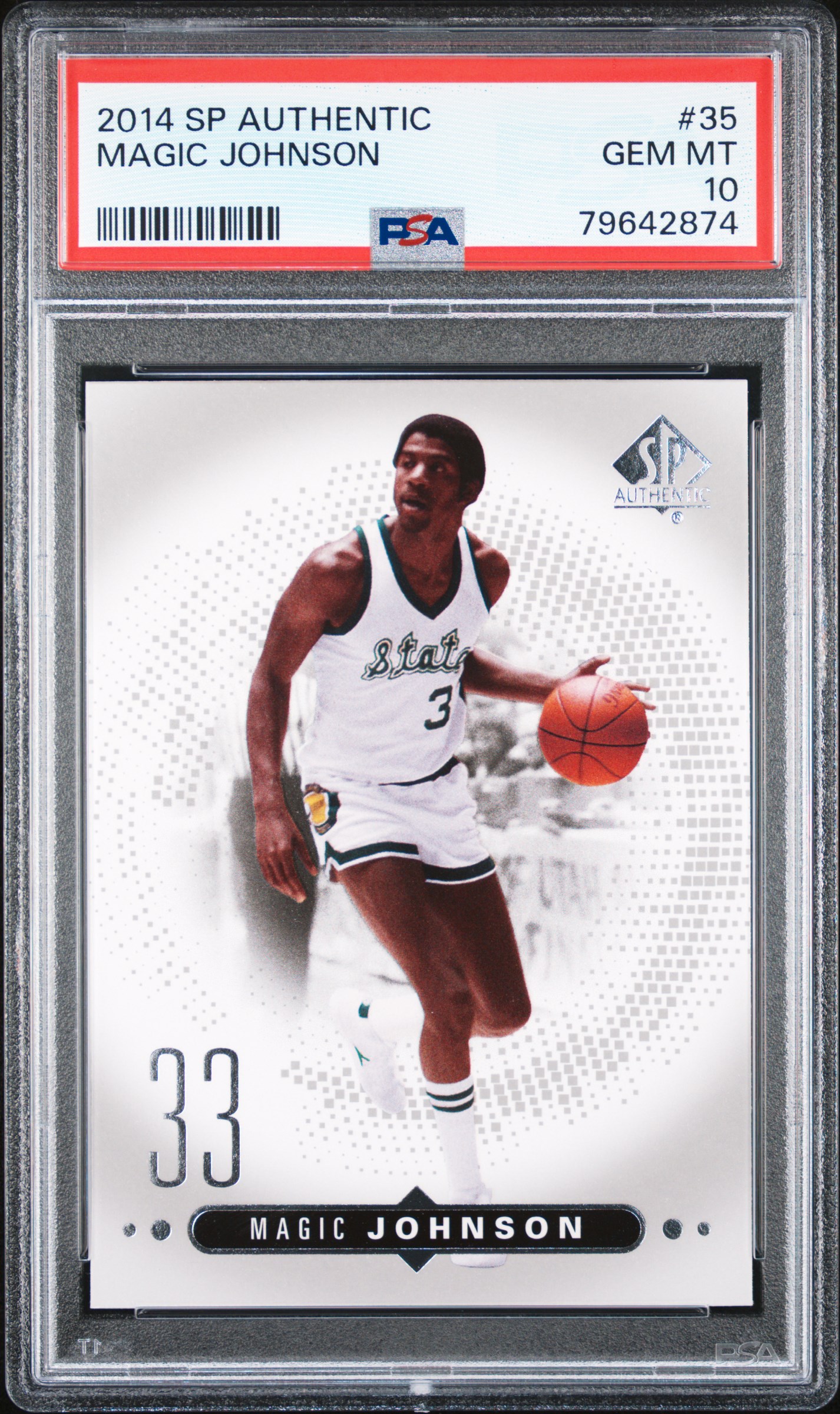 Magic Johnson 2014 Upper Deck SP Authentic Basketball Card #35 Graded PSA 10