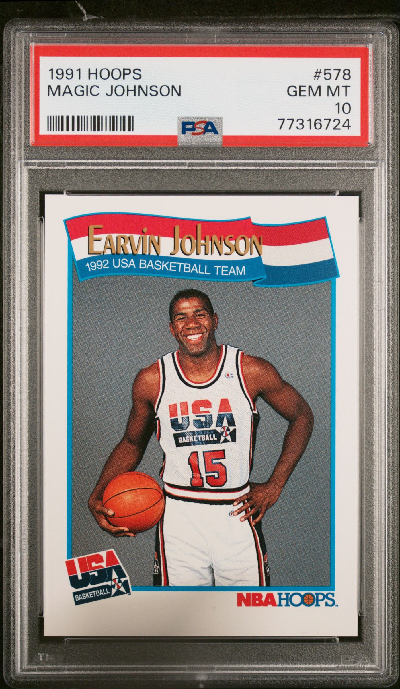 Magic Johnson 1991 Hoops USA Basketball Card #578 Graded PSA 10