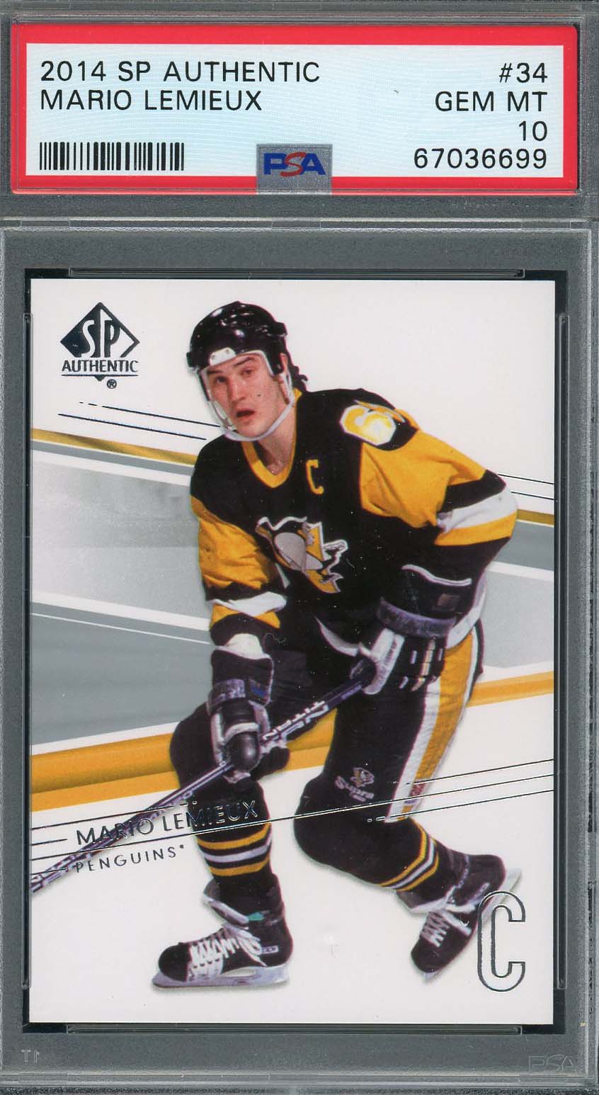 Mario Lemiuex 2014 Upper Deck SP Authentic Hockey Card #34 Graded PSA 10 Mario Lemiuex 2014 Upper Deck SP Authentic Hockey Card #34 Graded PSA 10