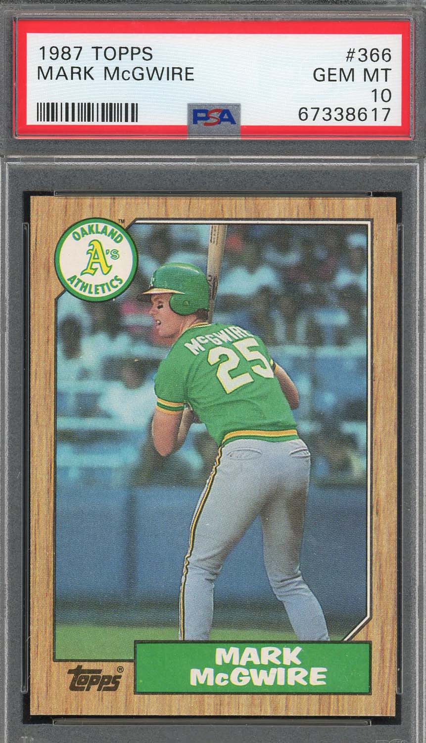 Mark McGwire 1987 Topps Baseball Rookie Card RC #366 Graded PSA 10