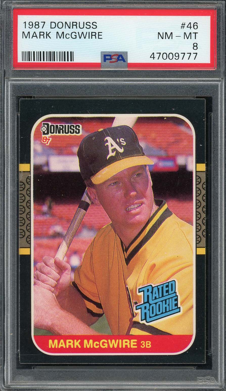 Mark McGwire 1987 Donruss Baseball Rookie Card RC #46 Graded PSA 8