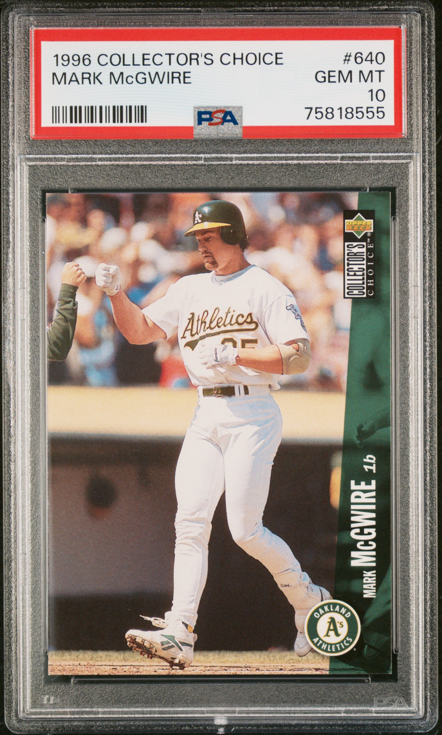 Mark McGwire 1996 Collectors Choice Baseball Card #640 Graded PSA 10