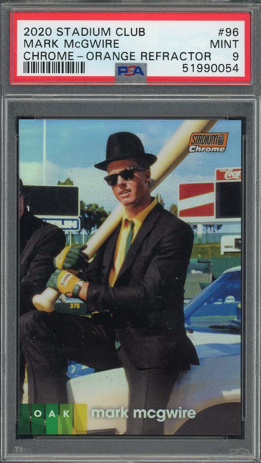 Mark McGwire 2020 Topps Stadium Club Chrome Orange Refractor Card #96 PSA 9 /99