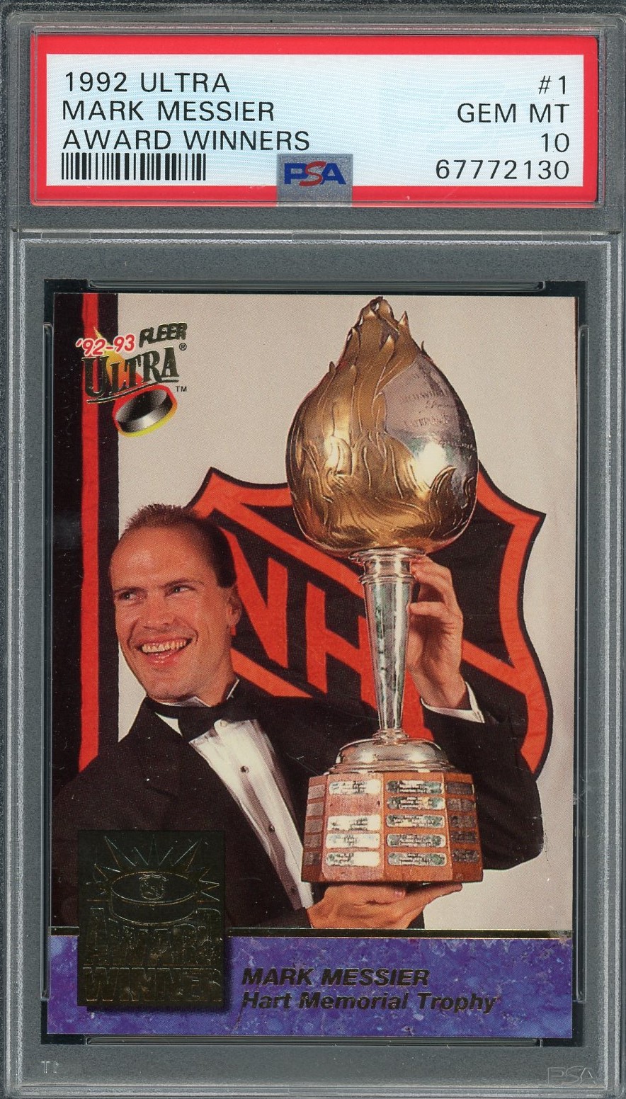 Mark Messier 1992 Ultra Award Winners Hockey Card #1 Graded PSA 10