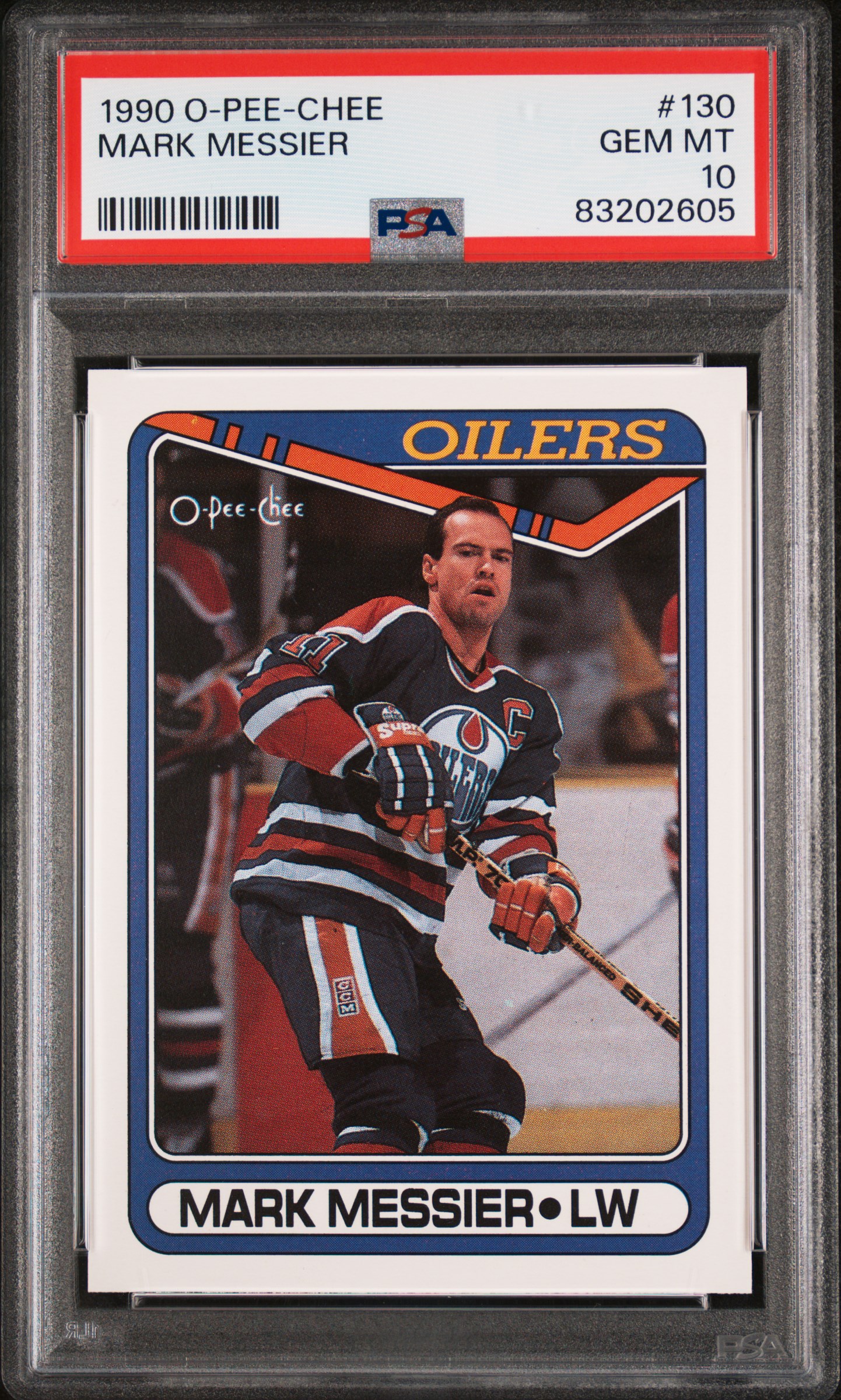 Mark Messier 1990 O-Pee-Chee Hockey Card #130 Graded PSA 10