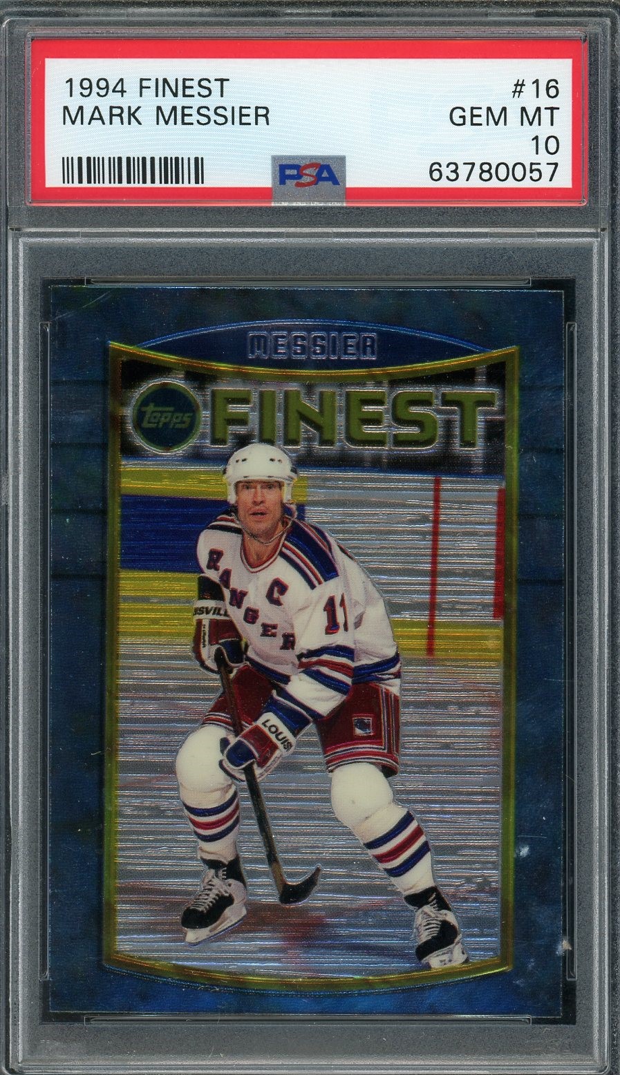 Mark Messier 1994 Topps Finest Hockey Card #16 Graded PSA 10