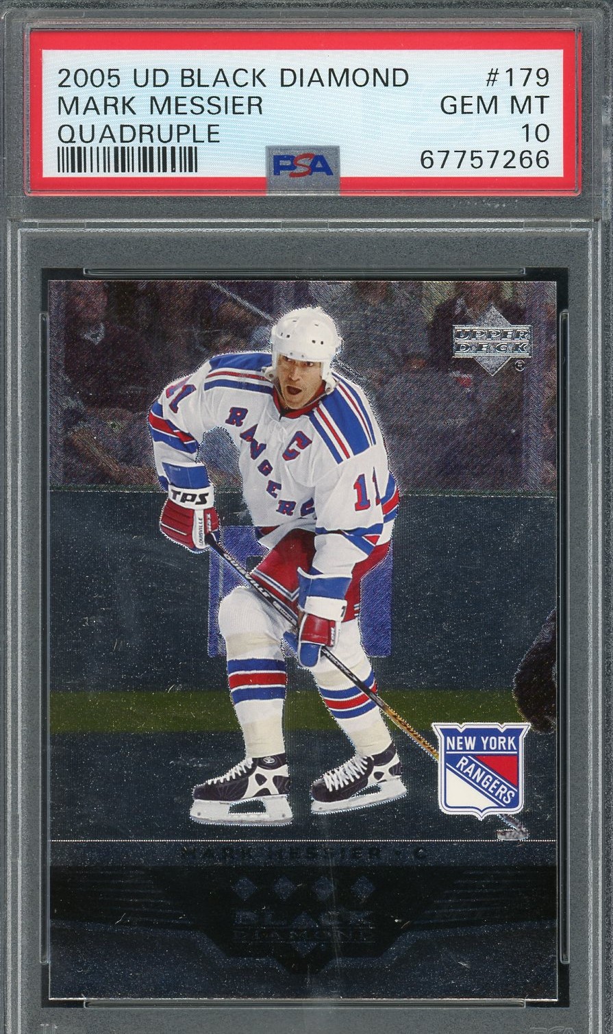 Mark Messier 2005 Upper Deck Black Diamond Quadruple Card #179 Graded PSA 10