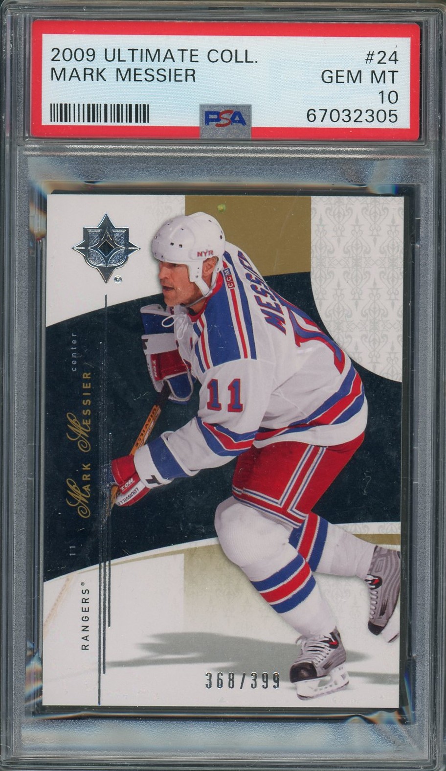 Mark Messier 2009 Upper Deck Ultimate Collection Hockey Card #24 Graded PSA 10
