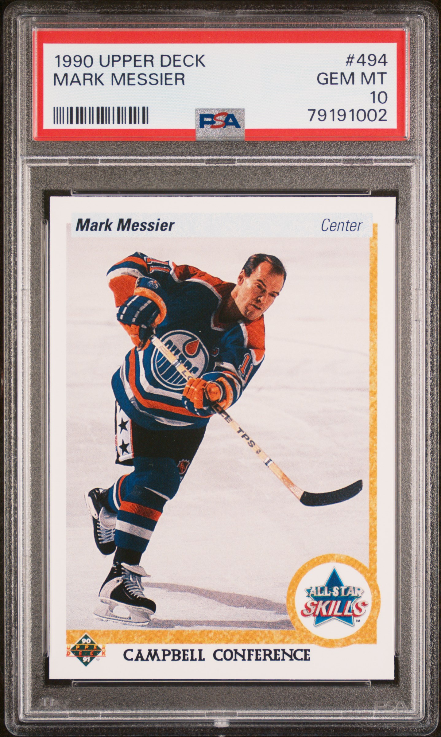 Mark Messier 1990 Upper Deck Hockey Card #464 Graded PSA 10
