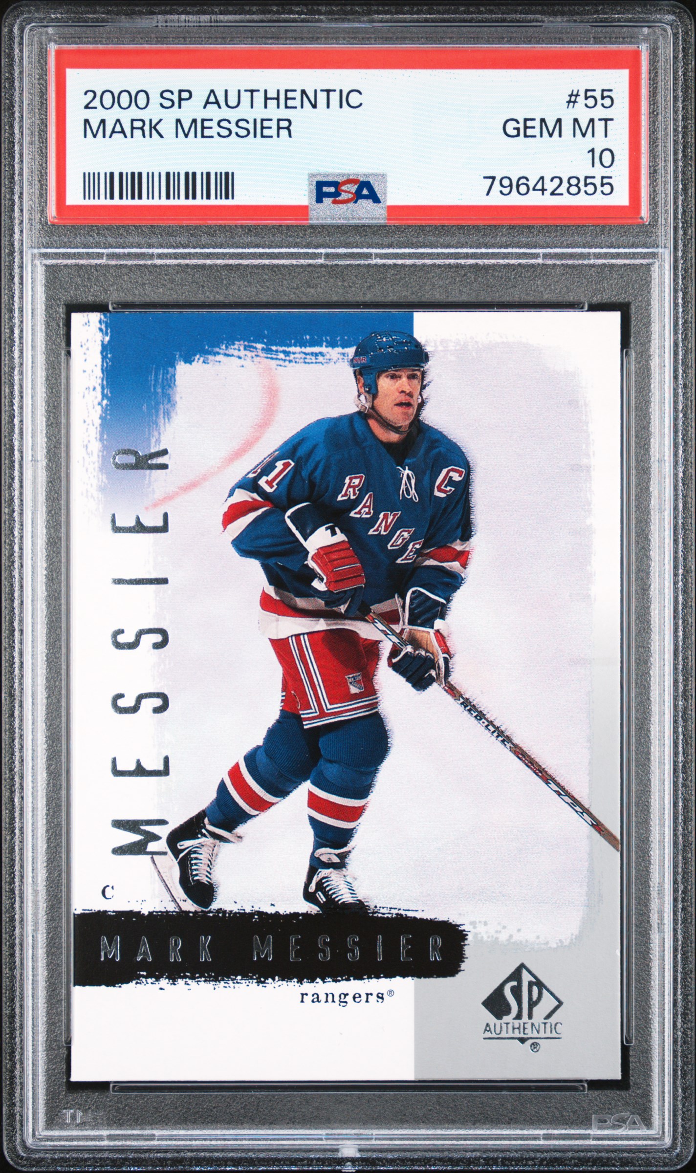 Mark Messier 2000 Upper Deck SP Authentic Hockey Card #55 Graded PSA 10
