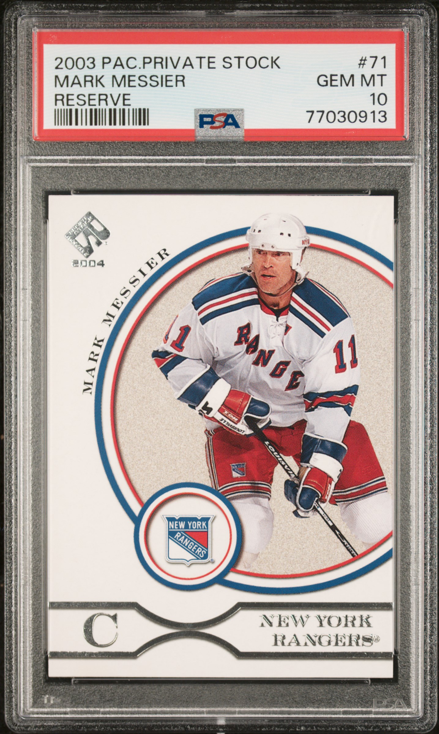 Mark Messier 2003 PAC Private Stock Reserve Hockey Card #71 Graded PSA 10