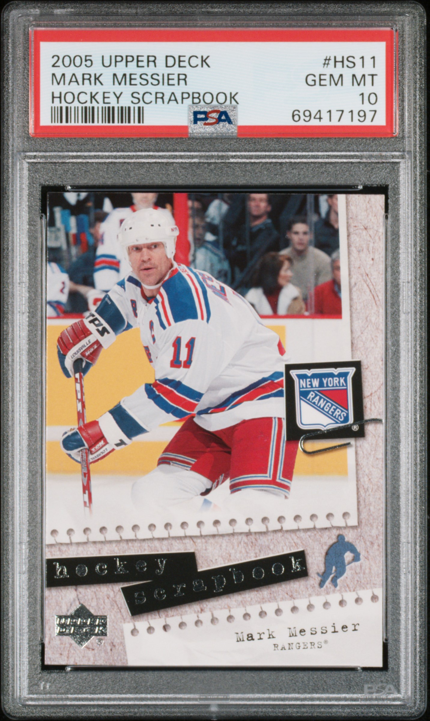 Mark Messier 2005 Upper Deck Scrapbook Hockey Card #HS11 Graded PSA 10
