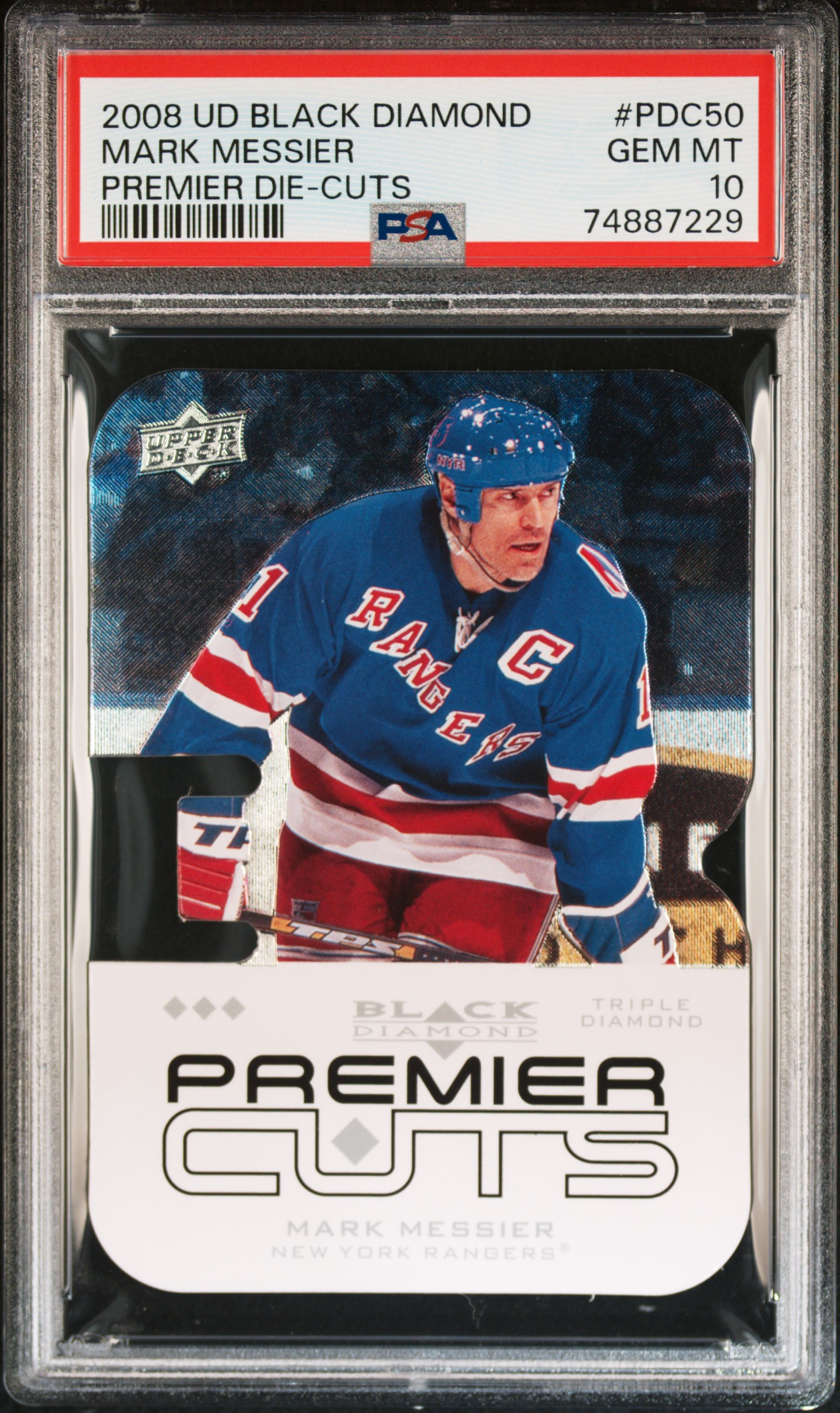 Mark Messier 2008 Upper Deck Black Diamond Premier Die-Cuts Card #PDC50 PSA 10