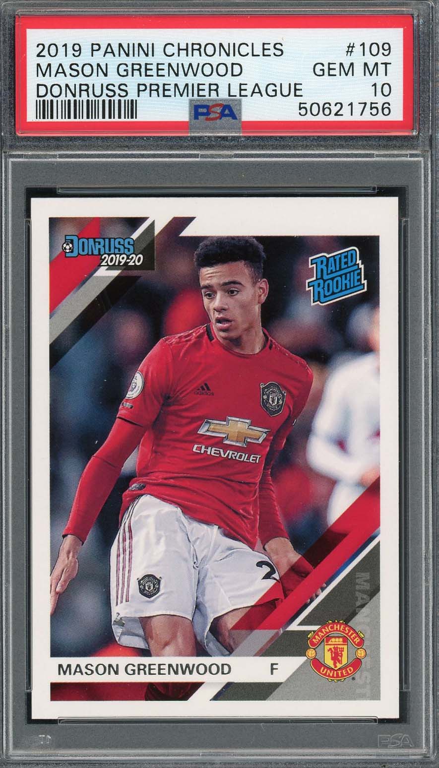 Mason Greenwood 2019 Panini Chronicles Rookie Card #109 PSA 10 Mason Greenwood 2019 Panini Chronicles Rookie Card #109 PSA 10