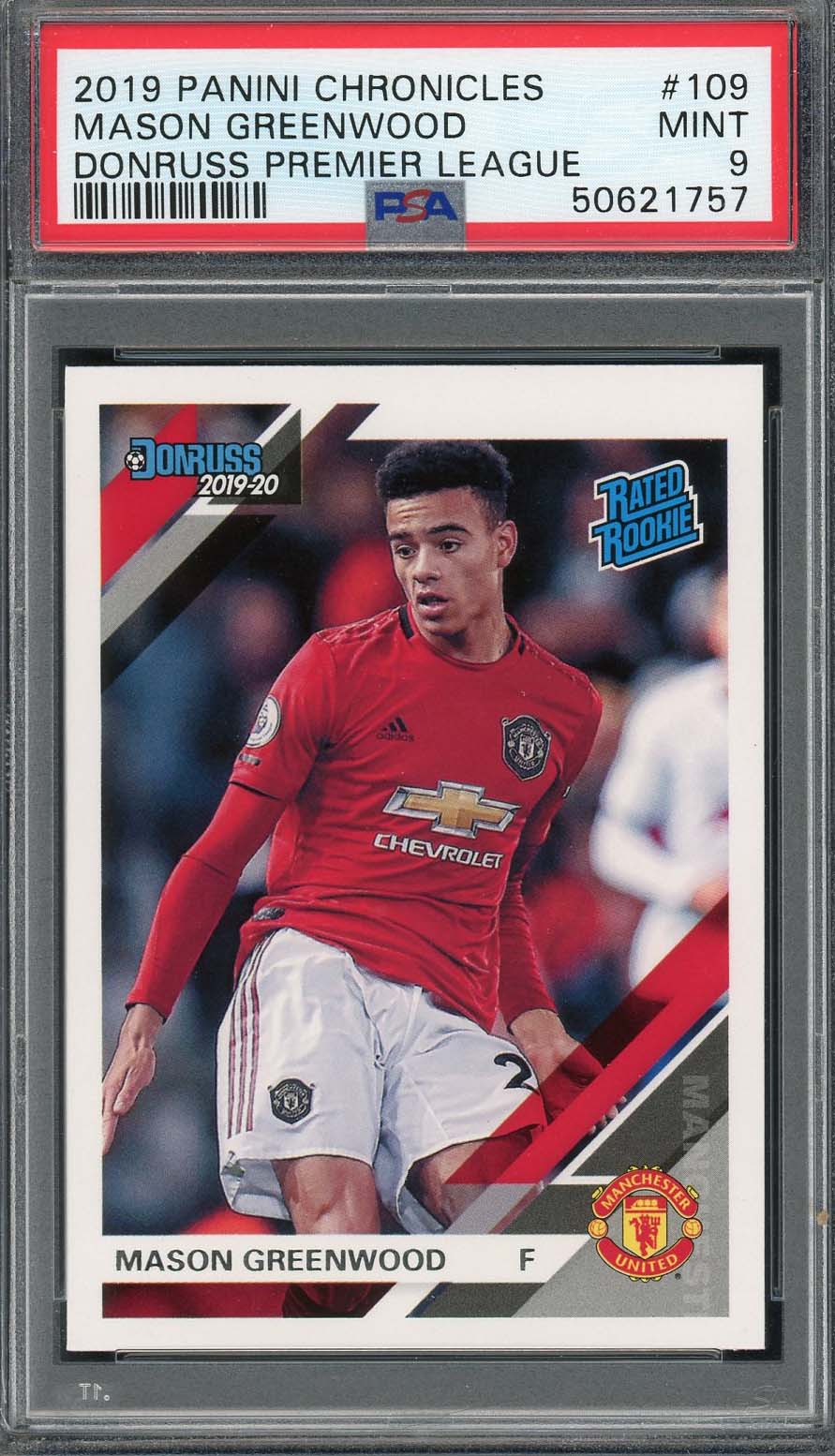 Mason Greenwood 2019 Panini Chronicles Rookie Card #109 PSA 9 Mason Greenwood 2019 Panini Chronicles Rookie Card #109 PSA 9