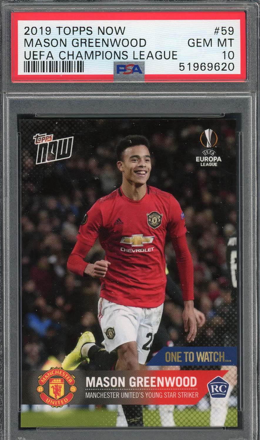 Mason Greenwood 2019 Topps Now UEFA Champions League Rookie Card #59 PSA 10 Mason Greenwood 2019 Topps Now UEFA Champions League Rookie Card #59 PSA 10