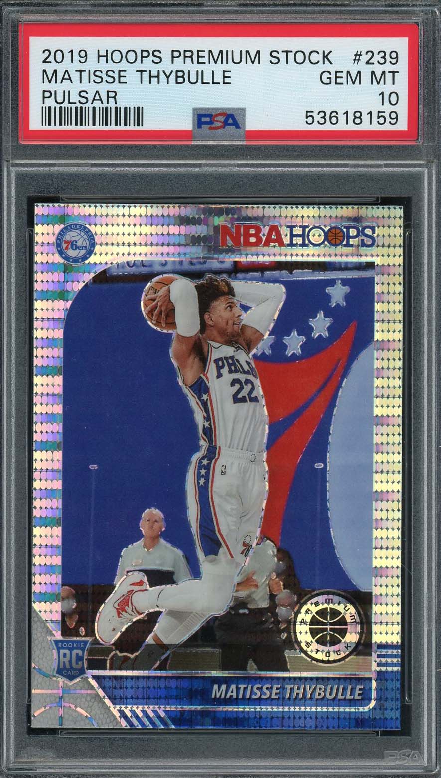 Matisse Thybulle 2019 Panini Hoops Premium Stock Pulsar Rookie Card #239 PSA 10 Matisse Thybulle 2019 Panini Hoops Premium Stock Pulsar Rookie Card #239 PSA 10