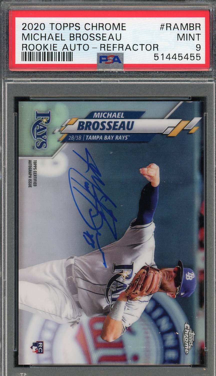 Michael Brosseau 2020 Topps Chrome Refractor Rookie Auto Card #RAMBR PSA 9 /499