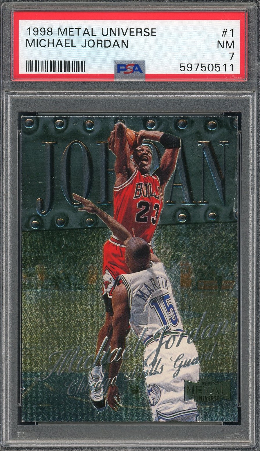 Michael Jordan 1998 Metal Universe Basketball Card #1 Graded PSA 7