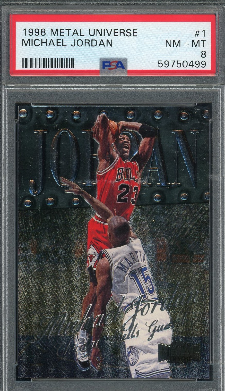 Michael Jordan 1998 Metal Universe Basketball Card #1 Graded PSA 8