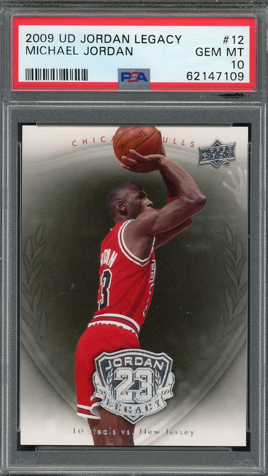 Michael Jordan 2009 Upper Deck Legacy Basketball Card #12 Graded PSA 10