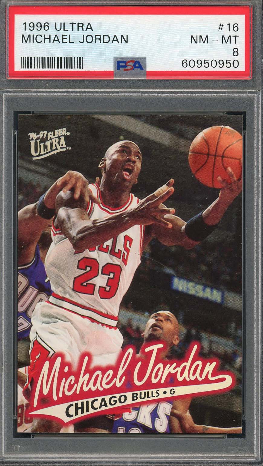 Michael Jordan 1996 Fleer Ultra Basketball Card #16 Graded PSA 8 Michael Jordan 1996 Fleer Ultra Basketball Card #16 Graded PSA 8