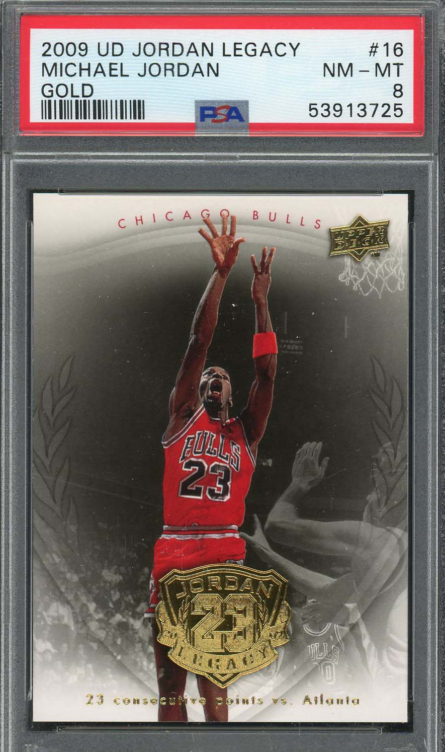 Michael Jordan 2009 Upper Deck Legacy Gold Basketball Card #16 Graded PSA 8
