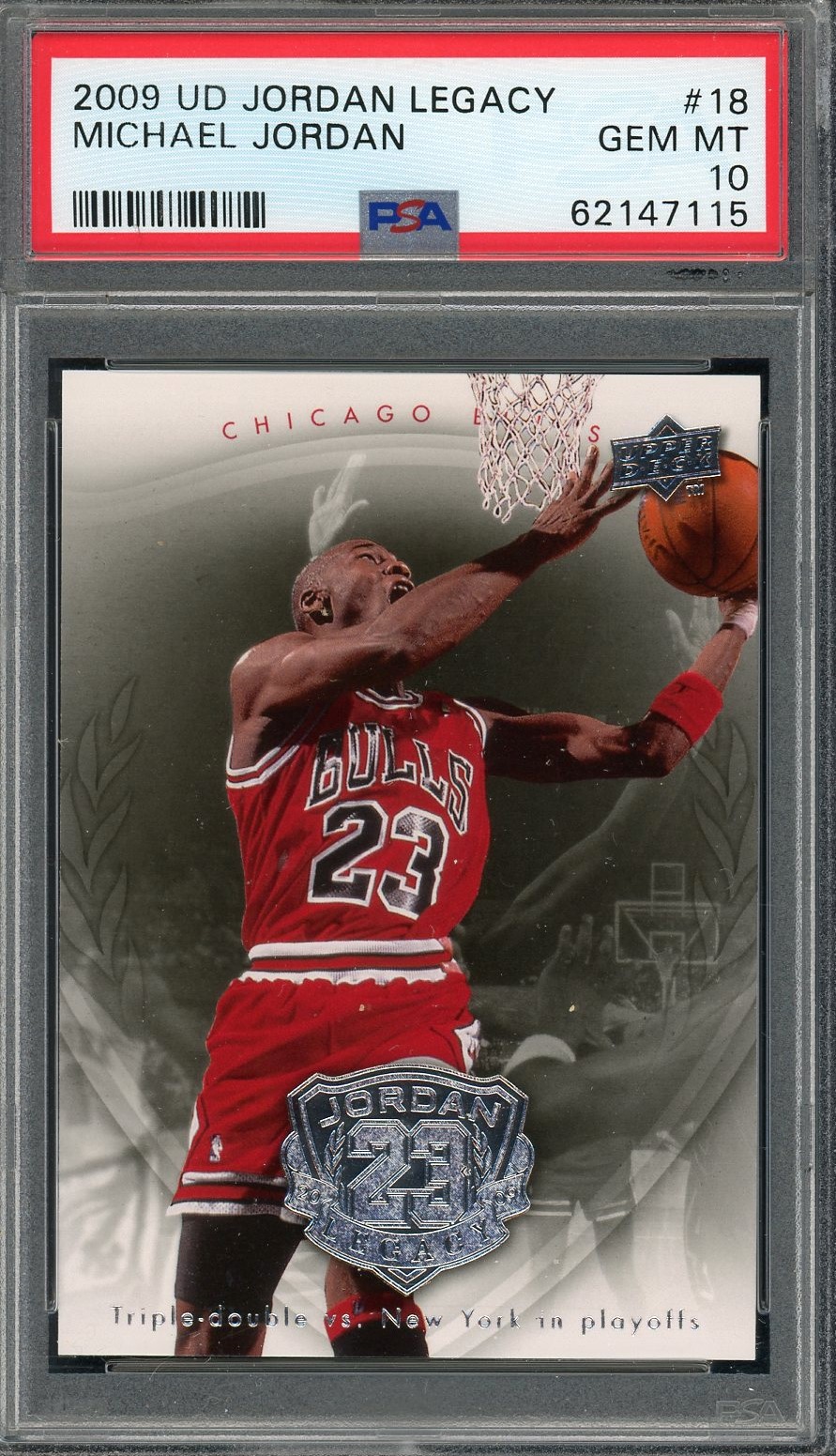 Michael Jordan 2009 Upper Deck Legacy Basketball Card #18 Graded PSA 10
