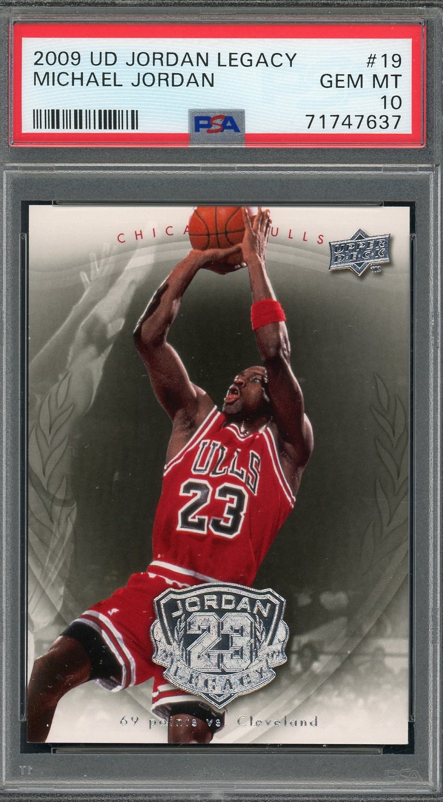 Michael Jordan 2009 Upper Deck Legacy Basketball Card #19 Graded PSA 10